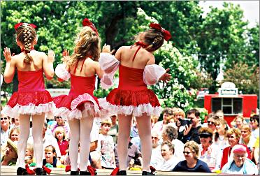 Little girls dance on a stage at Luverne's Buffalo Days.