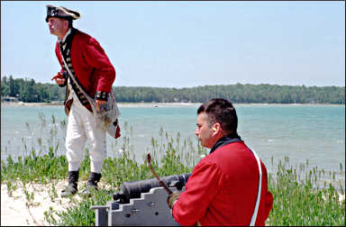 Soldiers at Colonial Michilimackinac.
