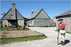 A soldier at Colonial Michilimackinac.