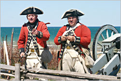 British soldiers at Colonial Michilimackinac.