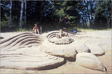A sand sculpture on Madeline Island.