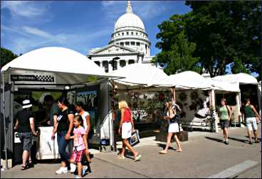 Shopping at Madison's Art on the Square.