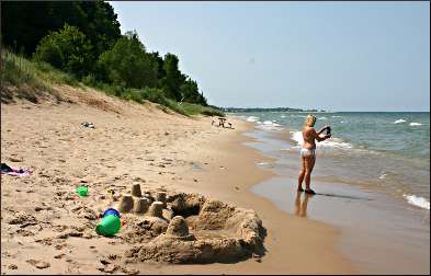 The beach at Orchard Beach State Park.