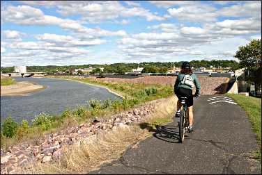 A bicyclist in Mankato.