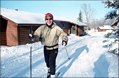 A cross-country skier at Maplelag.