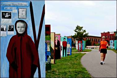 Art exhibit on Marquette's waterfront.