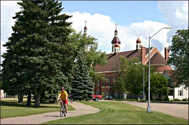 A church on the Lake Wobegon Trail.