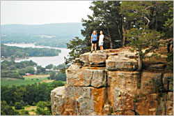 Hiking up Gibraltar Rock.