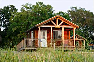 A camper cabin at Holland State Park.