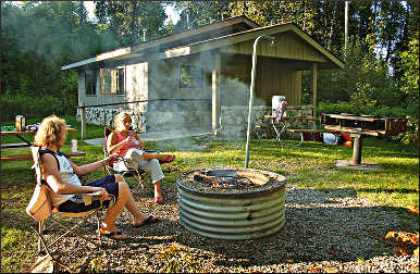 A mini-cabin in Michigan state parks.