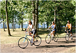 Bicycling in Father Hennepin park.