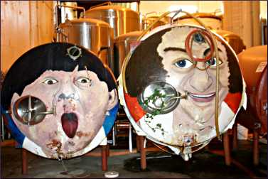 Fermentation tanks at Lakefront Brewery.