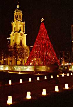 Cathedral Square at Christmas.