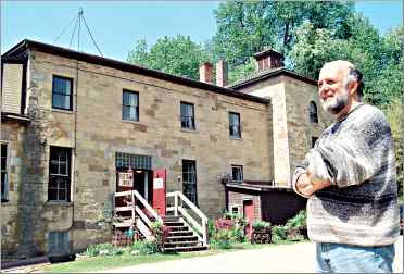 Tom Johnston at his Mineral Point studio, an 1850 stone brew