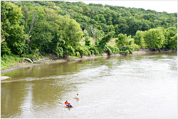 Swimming in the Minnesota River.