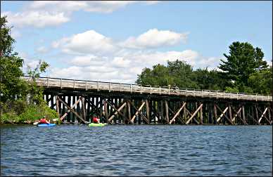 Kayakers on Lake Minocqua.