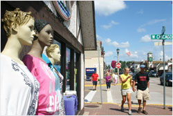 Shopping in downtown Minocqua.