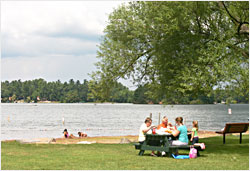 Picnicking on Lake Minocqua.