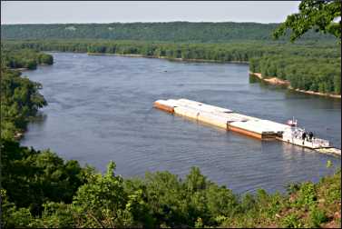 A barge on the Mississippi River.