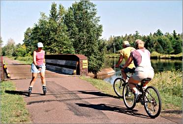 Skaters and bicyclists use the Munger State Trail.