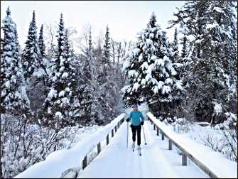 Skiing at National Forest Lodge.