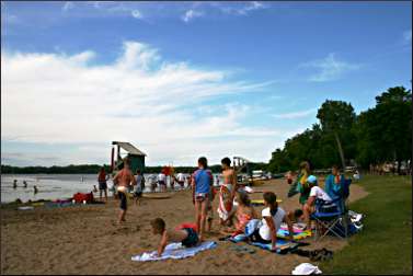 The beach on Games Lake.