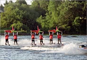 Water skiers perform in New London.