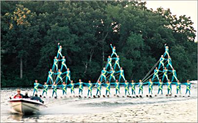 Water skiers in New London, Minn.