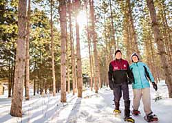 Snowshoeing in Nine Mile Forest.