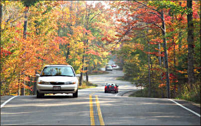 A winding road in Door County.