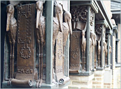 Stork columns at Wright studio.