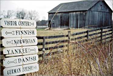 A signpost at Old World Wisconsin.