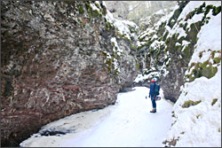 A slot canyon on the Onion River.