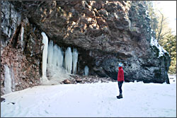 An icefall on the Onion River.