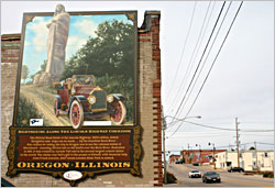 A Lincoln Highway mural in Oregon.