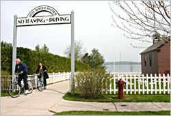 Bicycling on the Little Traverse Wheelway.