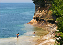 Swimming at Pictured Rocks.