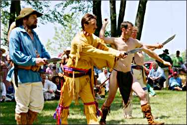 Knife throwing at Prairie du Chien rendezvous.