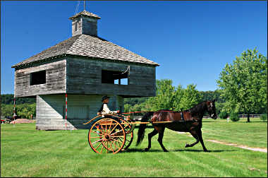 A horse-drawn buggy at Villa Louis.