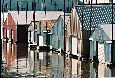 Boathouses in Red Wing.
