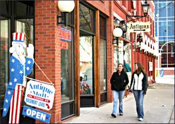 Shopping for antiques in Rochester.