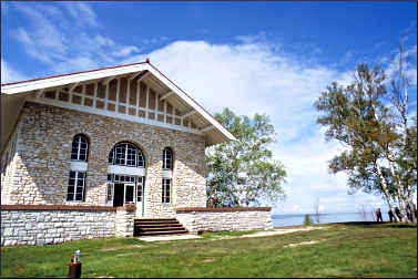 The boathouse on Rock Island State Park.