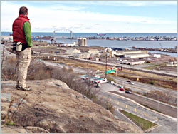 Overlooking I-35 on the Superior Hiking Trail.