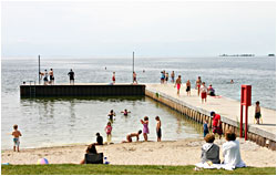 The swimming pier at Sister Bay.