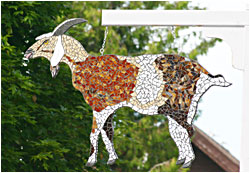 A mosaic goat in Sister Bay.
