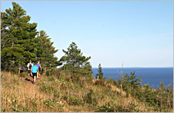 Hikers on the east side of the Split Rock River loop.