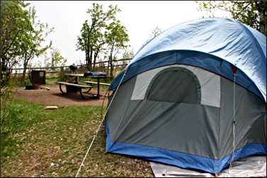 A campsite at Split Rock State Park.