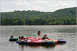 Tubing on the Wisconsin River in Spring Green.