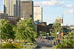 Paths along the Mississippi in St. Paul.