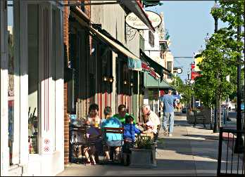 Shops in downtown Sturgeon Bay.
